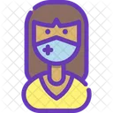 Woman With Mask  Icon