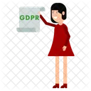 Woman with the document GDPR  Icon
