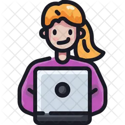 Woman Working  Icon