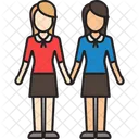 Women Couple Holding Hands Icon
