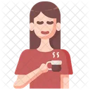 Women drink coffee  Icon