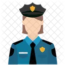 여성 경찰 보안 요원 아이콘