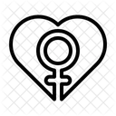 Heart Female Gender Symbol Icon