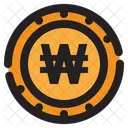 Won Currency Exchange Digital Currency Icon