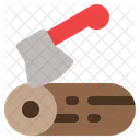 Wood Cutting Carpentry Axe Icon