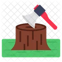 Wood Cutting Axe Lumbering Icon