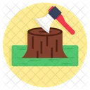 Wood Cutting Axe Lumbering Icon