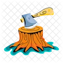 Wood Cutting Wood Log Log Cutting Icon