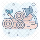 Wood Logs Logging Wood Stack Icon