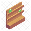 Wood Shelf Wood Rack Library Furniture Icon