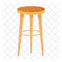 Wooden bar stool  Icon