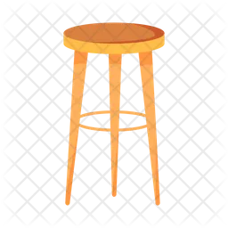 Wooden bar stool  Icon