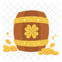 Wooden Barrel Gold Icon