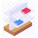 Bookshelf Wooden Book Rack Book Arrangement Icon