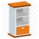 Wooden Bookcase Bookshelf Wooden Cabinet Icon