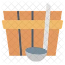 Wooden Bucket And Ladle Wooden Bucket Ladle Icon