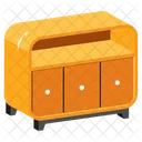 Wooden Cabinet Console Table Storage Table Icon