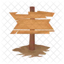 Wooden Board Direction Icon