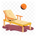 Wooden Lounge Chaise Lounge Beach Bed Icon