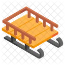 Wooden Sled Sleigh Icon