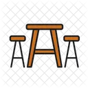 Wooden Table Set Wooden Table Wooden Seats Icon