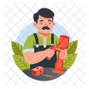 Woodworker Carpenter Character Icon