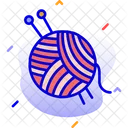 Wool Ball Knitting Needles Icon
