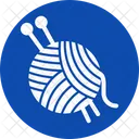 Wool Ball Knitting Needles Icon