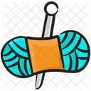 Wool Knitting Needle Wool Ball Icon