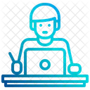 Work At Home User Laptop Icon