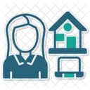 Work At Home Remote Working Home Office Telecommuting Remote Work Telework Working Remotely Wfh Icon