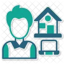 Work At Home Remote Working Home Office Icon