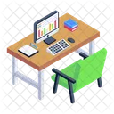 Office Table Office Interior Work Desk Icon
