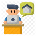 Work From Home Icon Desk Labtop Icon