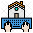 Hands Home Laptop Icon