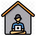 Working At Home Home Office Elearning Icon