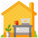 Work From Home Computer Home Icon