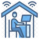 Work From Home Teleworking Remote Icon