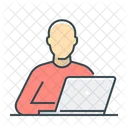 Work From Home Laptop Person Icon