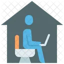Work From Home Toilet Teleworking Icon