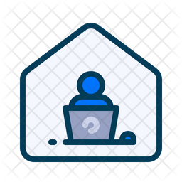 Work From Home Icon - Download in Colored Outline Style