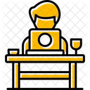 Work From Home Businessman Office Icon