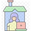 Work From Home Lineal Color Icon Icon