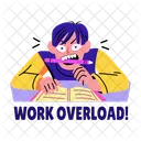 Work Overload Burnout Frustrated Icon