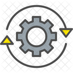 Work Process Icon - Download in Colored Outline Style