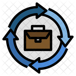 Work Process Icon - Download in Colored Outline Style
