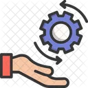 Work Process Cogwheel On Hand Develop Icône