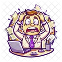 Work Stress Burnout Reaction Icon