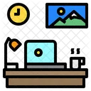 Laptop Desk Clock Icon
