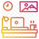 Laptop Desk Clock Icon